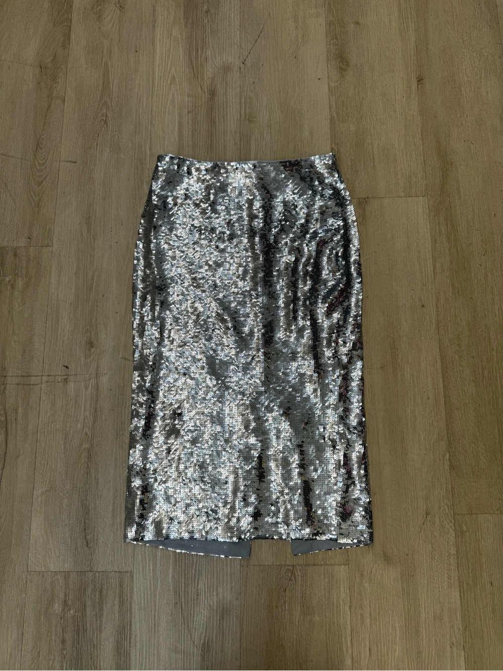 Veronica Beard Silver Sequin Midi Skirt Sz 4
